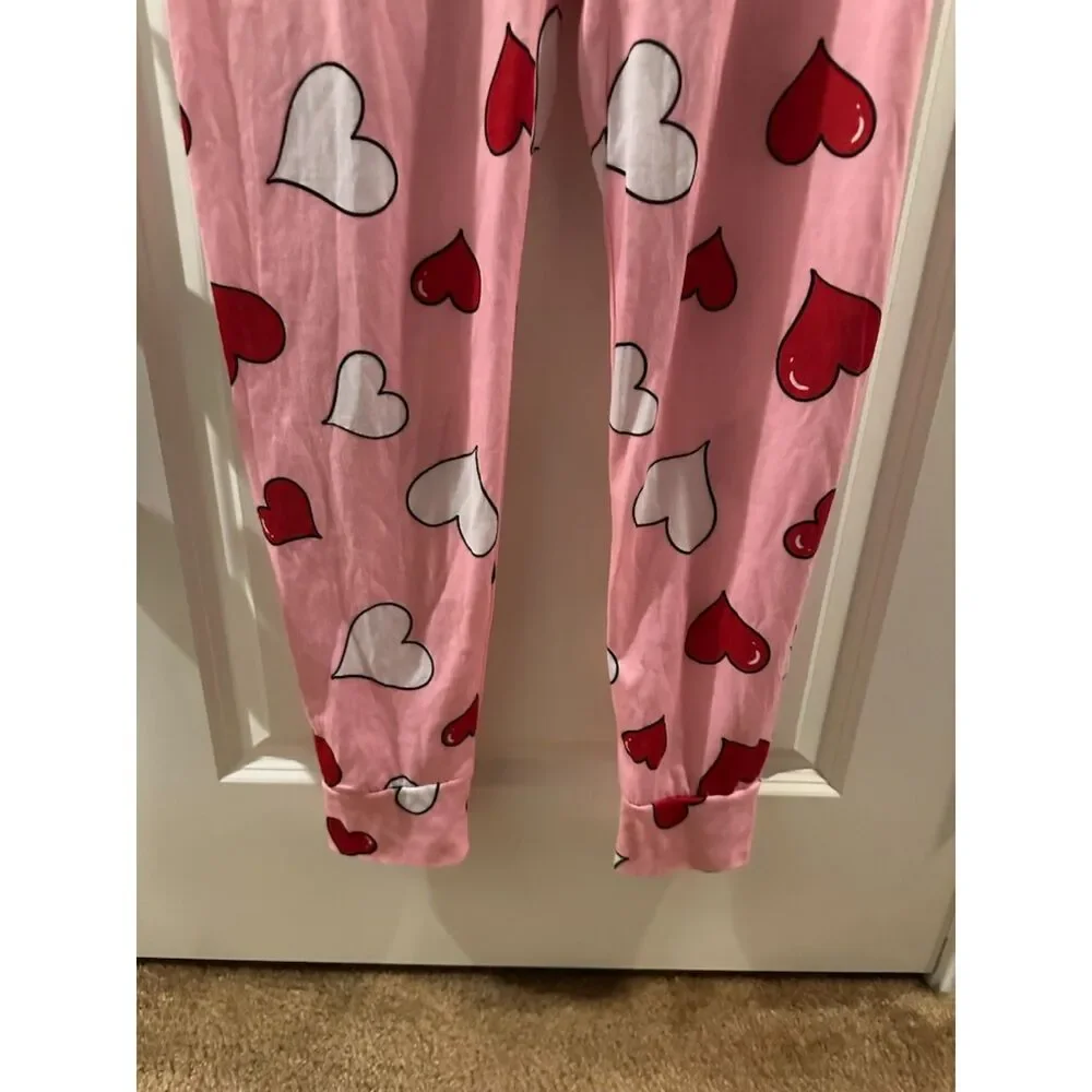 NWOT Justice Heart Print Girl Onesie Pajamas Size 12